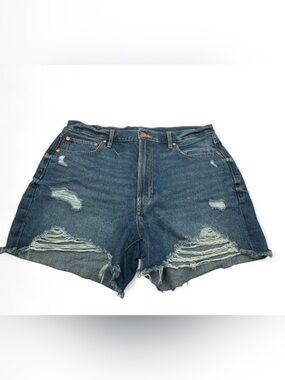 Walkpop Distressed Women's Denim Shorts in Dark Blue XL